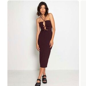 Rachel Comey Indra Dress Gingham Black/Red size 8